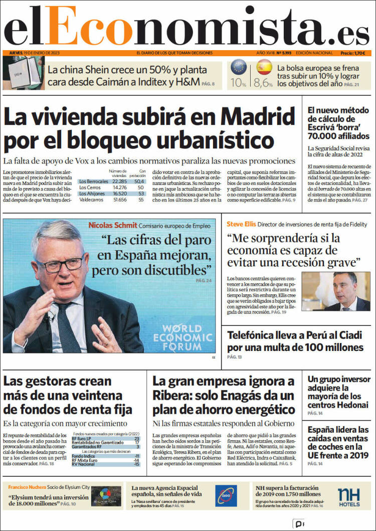 Portada de El Economista (Espa&ntilde;a)