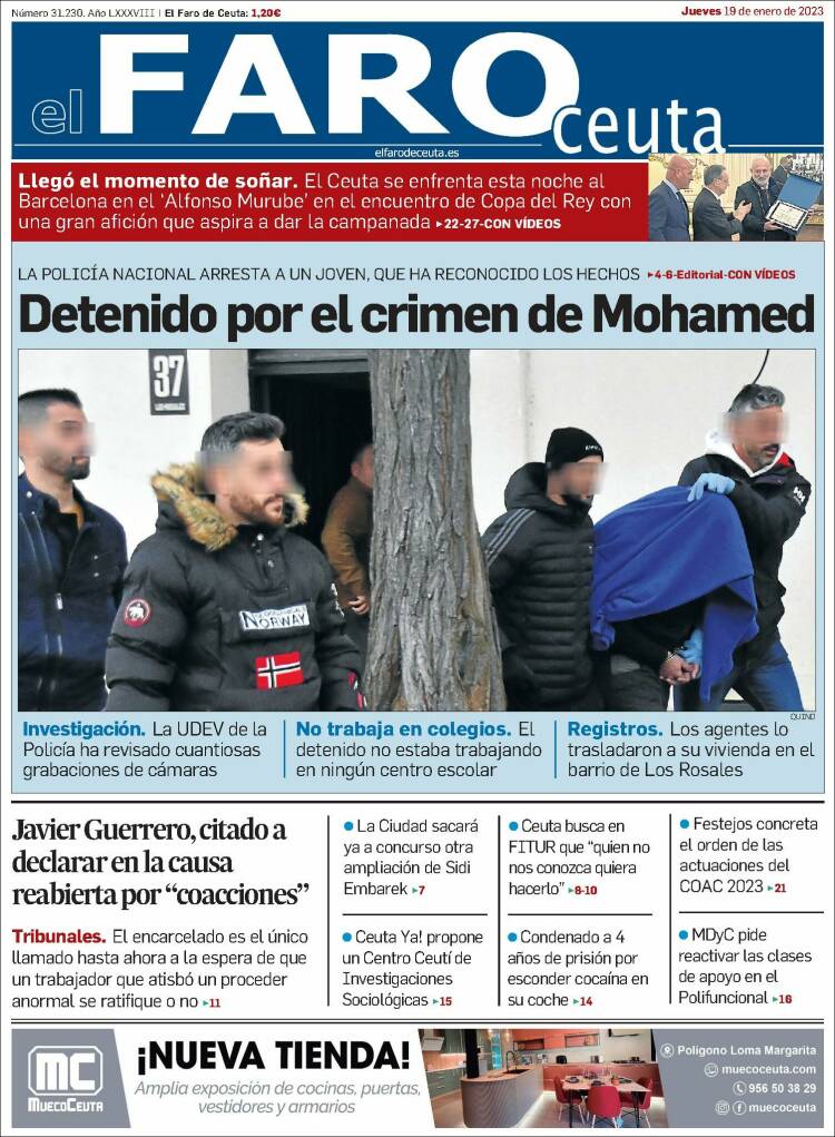 Portada de El Faro de Ceuta (Espa&ntilde;a)