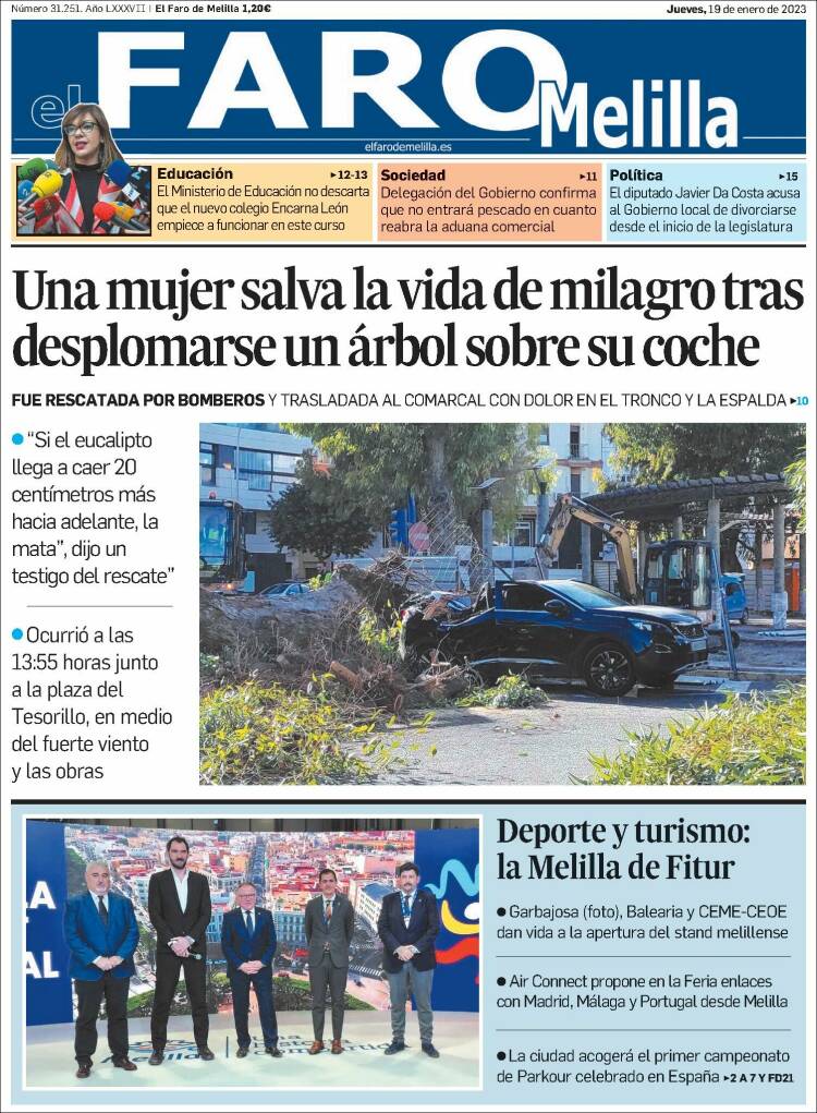 Portada de El Faro de Melilla (Espa&ntilde;a)