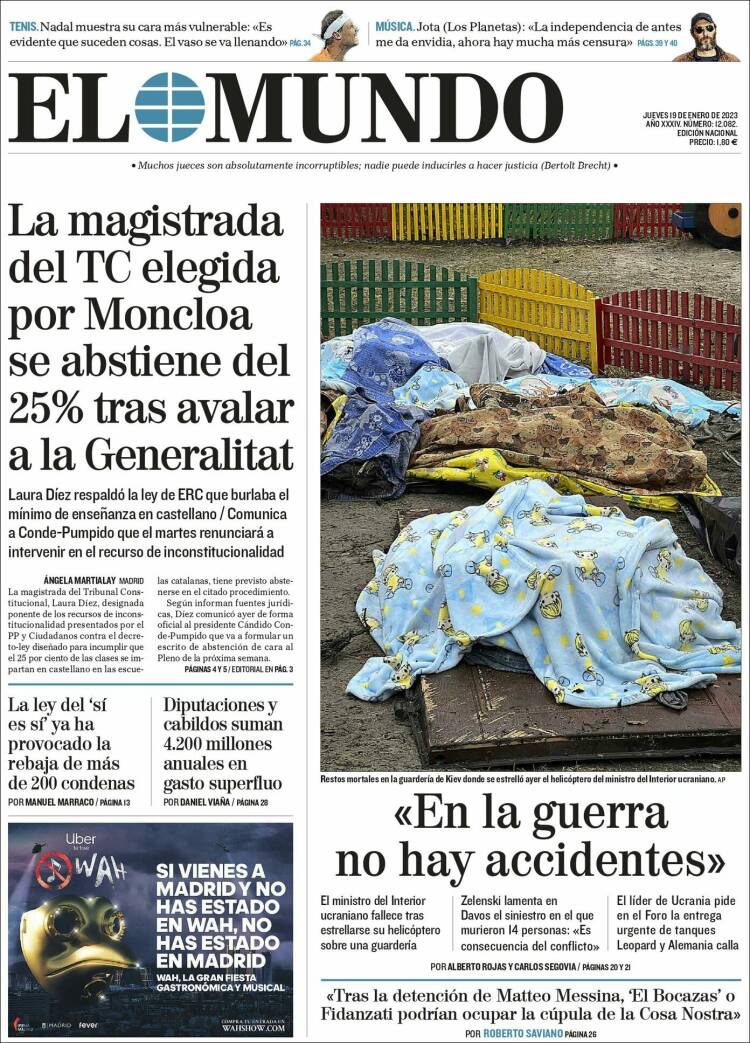 Portada de El Mundo (Espa&ntilde;a)