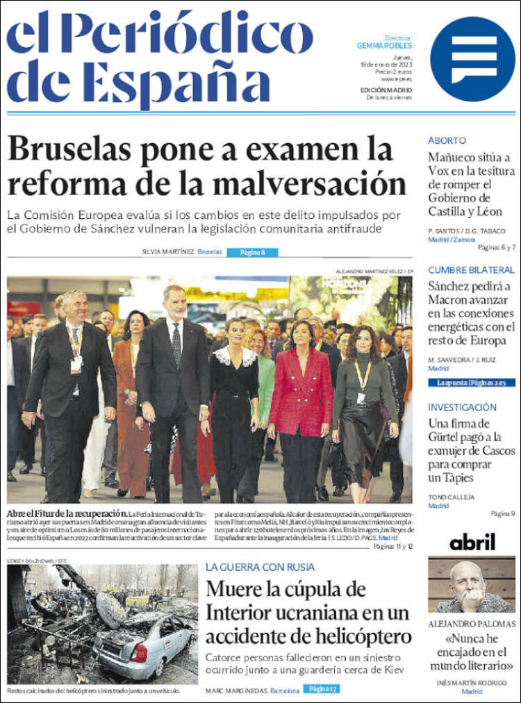 Portada de El Periódico de España (Espa&ntilde;a)