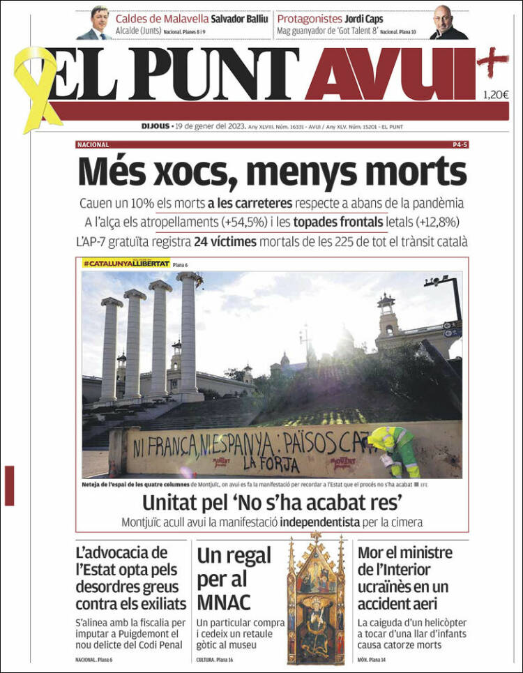 Portada de El Punt Avui (Espa&ntilde;a)