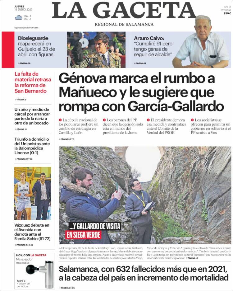 Portada de La Gaceta de Salamanca (Espa&ntilde;a)