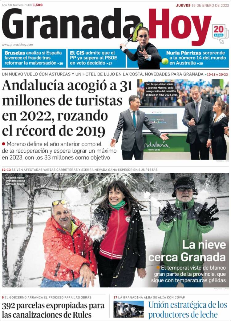 Portada de Granada Hoy (Espa&ntilde;a)