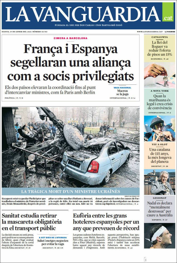 Portada de La Vanguardia (Espa&ntilde;a)