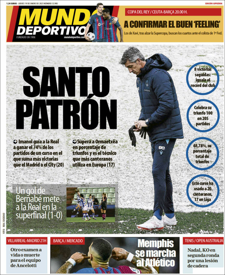 Portada de Mundo Deportivo Gipuzkoa (Espa&ntilde;a)