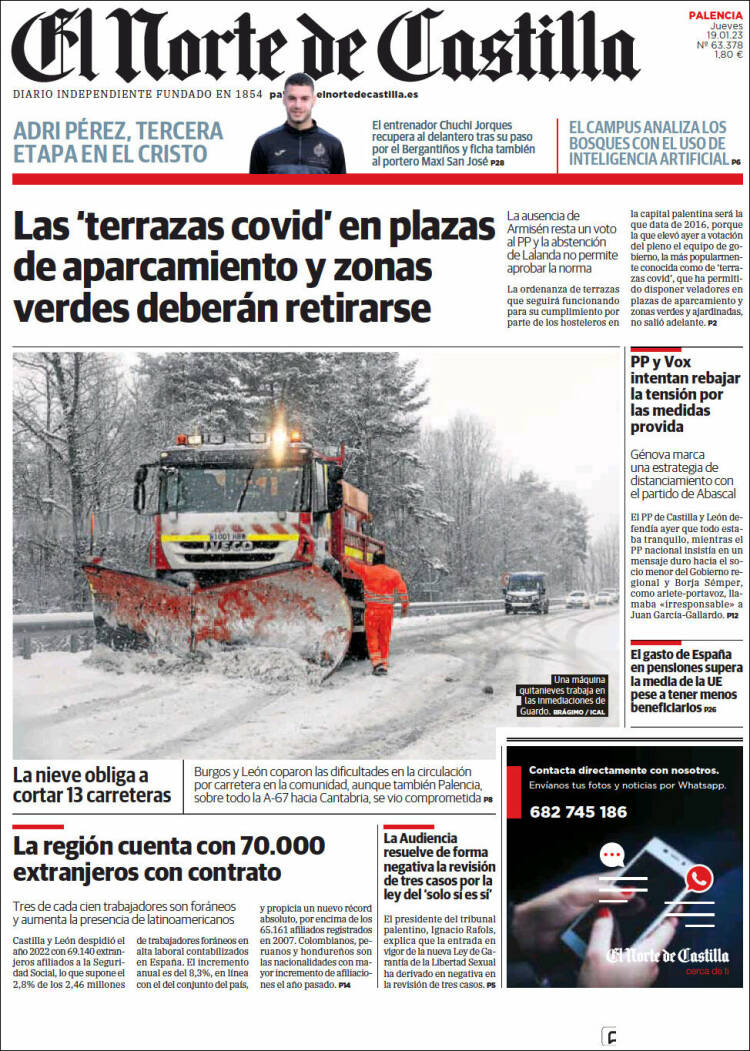 Portada de Norte de Castilla - Palencia (Espa&ntilde;a)