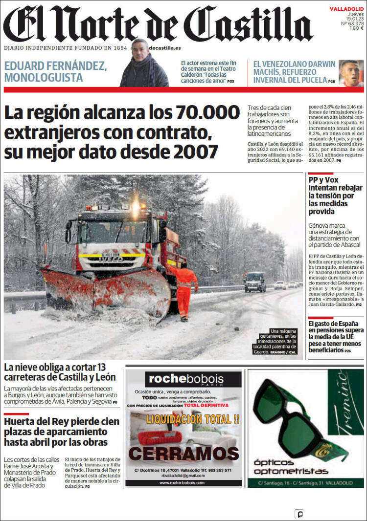 Portada de Norte de Castilla - Valladolid (Espa&ntilde;a)