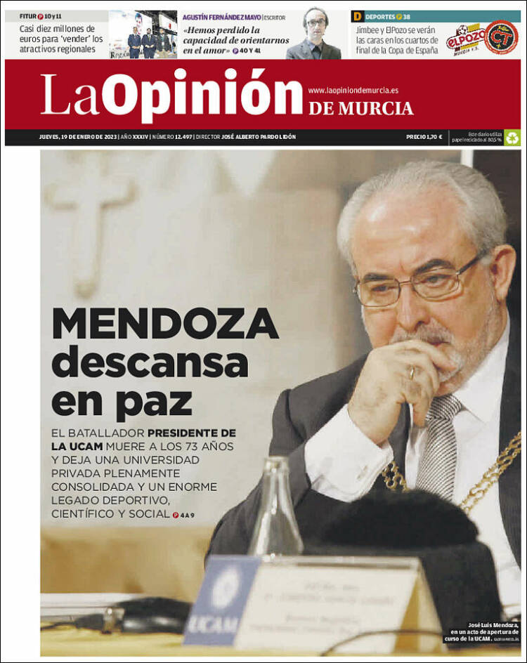 Portada de La Opinión de Murcia (Espa&ntilde;a)
