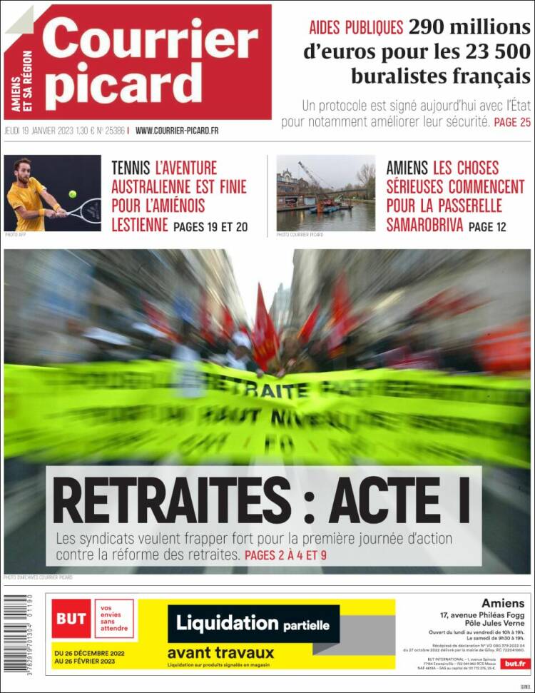 Portada de Courrier Picard (Francia)