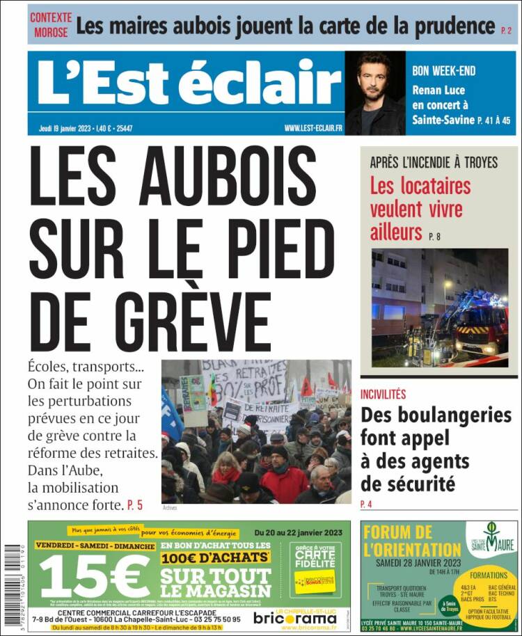 Portada de L'Est Eclair (Francia)