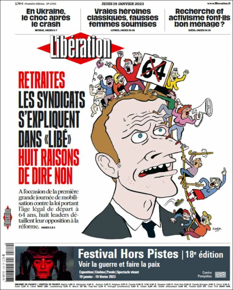 Portada de Libération (Francia)