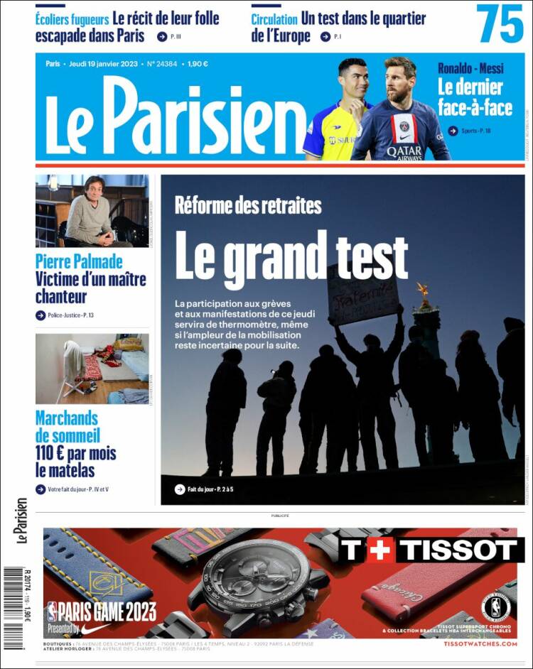 Portada de Le Parisien (Francia)