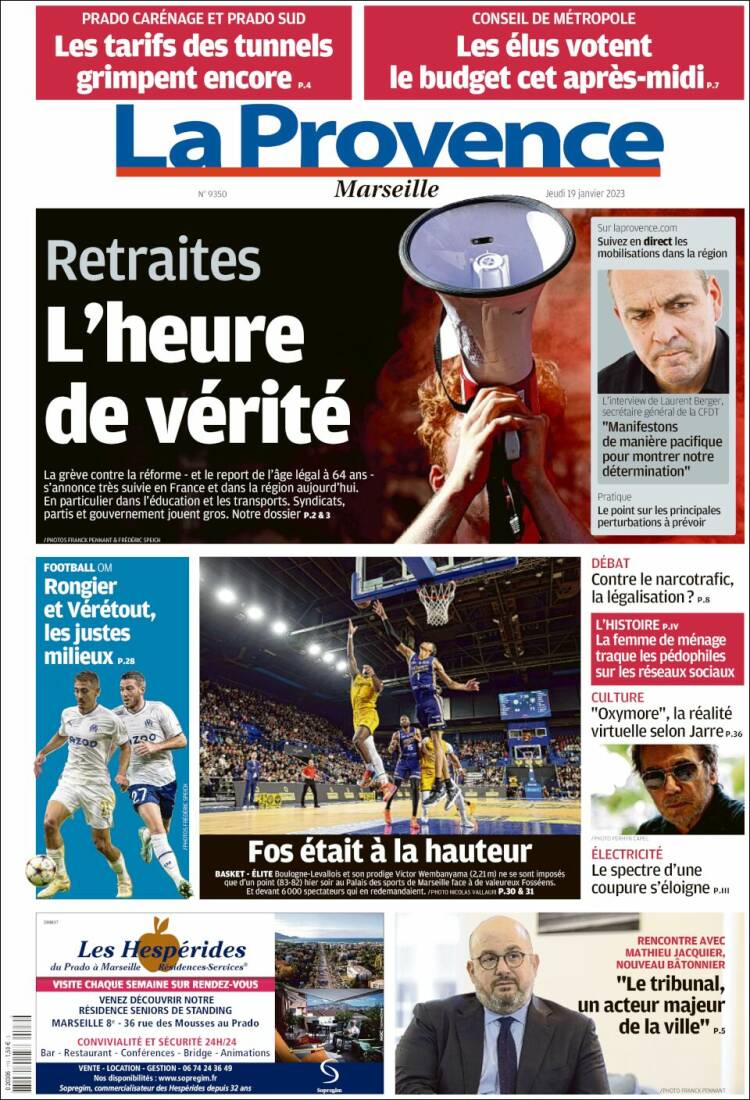 Portada de La Provence (Francia)