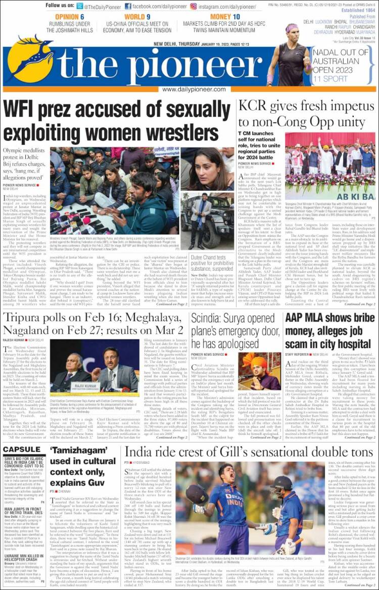 Portada de The Pioneer (India)