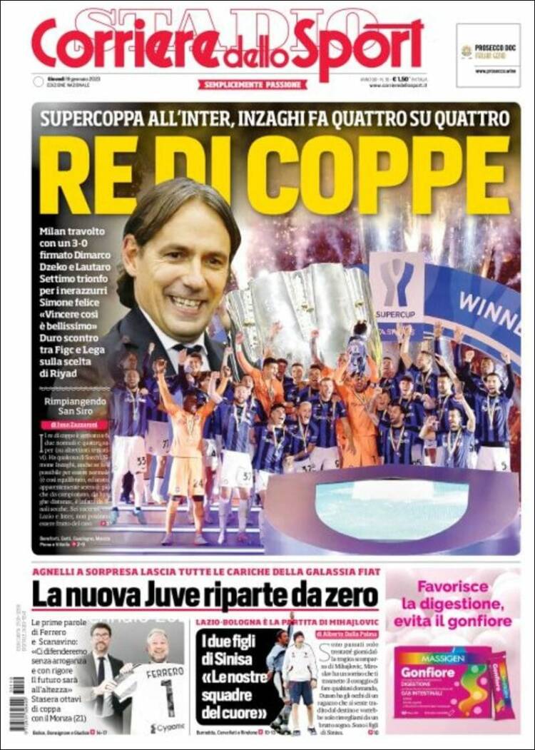Portada de Corriere dello Sport (Italia)