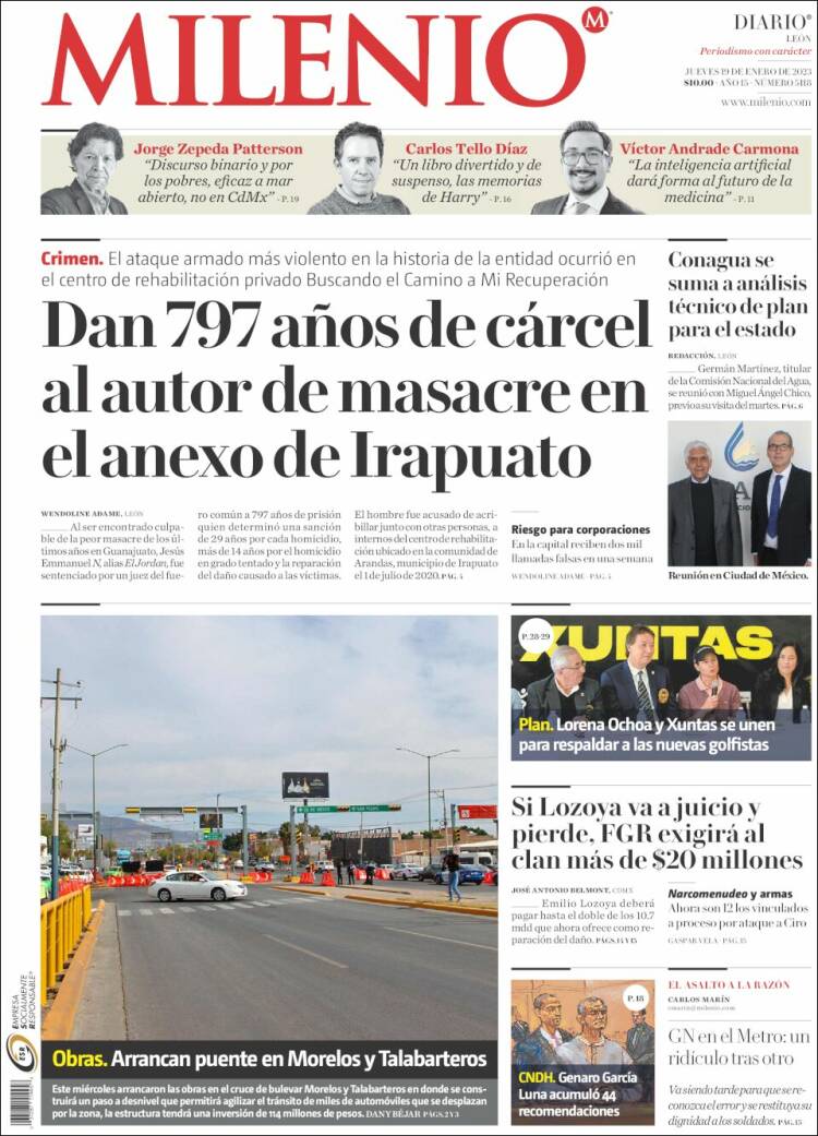 Portada de Milenio de León (México)