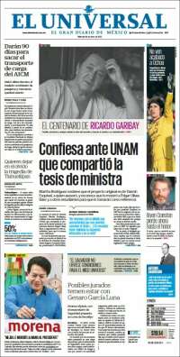 Portada de El Universal (México)