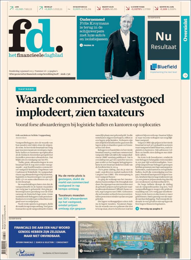 Portada de Het Financieele Dagblad (Pa&iacute;ses Bajos)