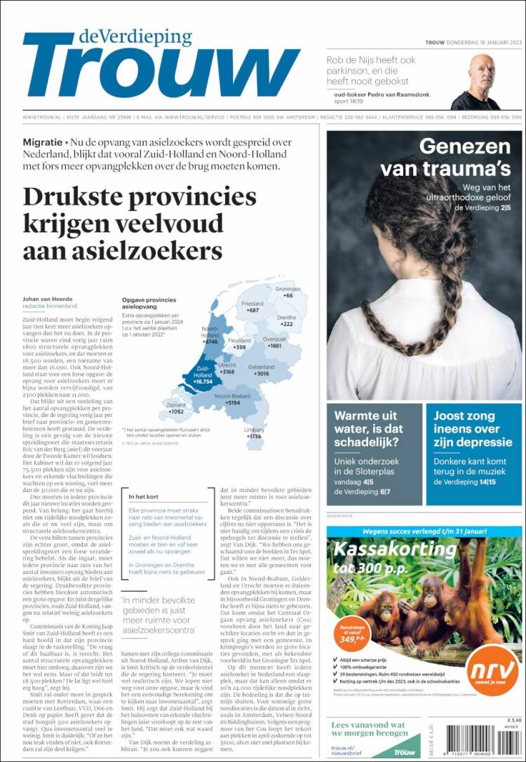 Portada de Trouw (Pa&iacute;ses Bajos)