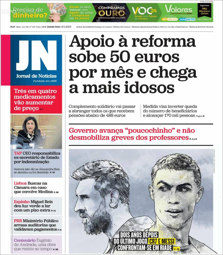 Portada de Jornal de Notícias (Portugal)