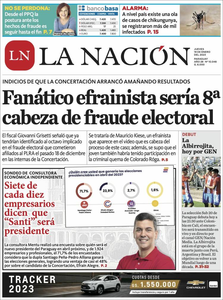 Portada de La Nación (Paraguay)