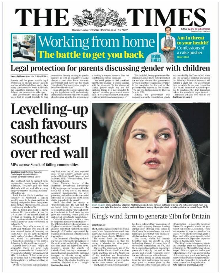 Portada de The Times (Reino Unido)