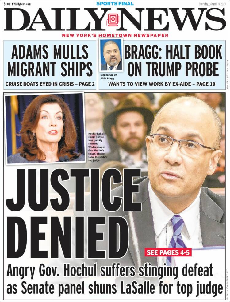 Portada de Daily News - New York (USA)