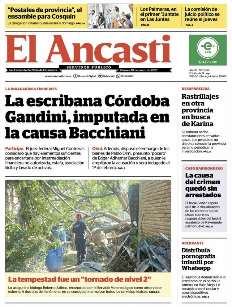 Portada de El Ancasti (Argentina)