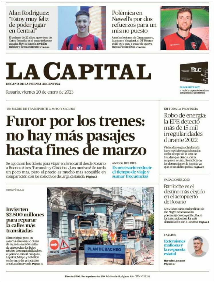 Portada de La Capital - Rosario (Argentina)