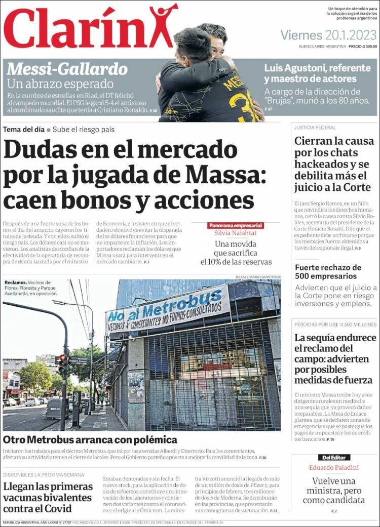 Portada de Clarín (Argentina)