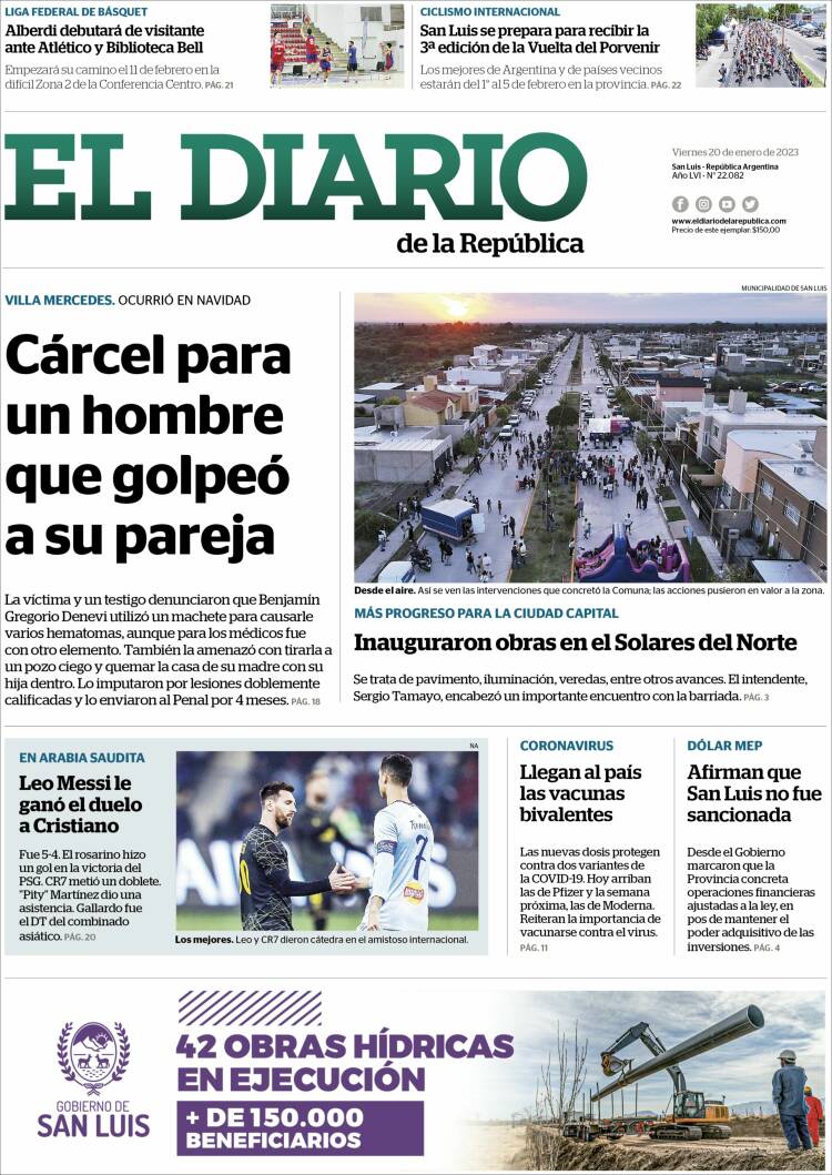 Portada de Diario de la República (Argentina)