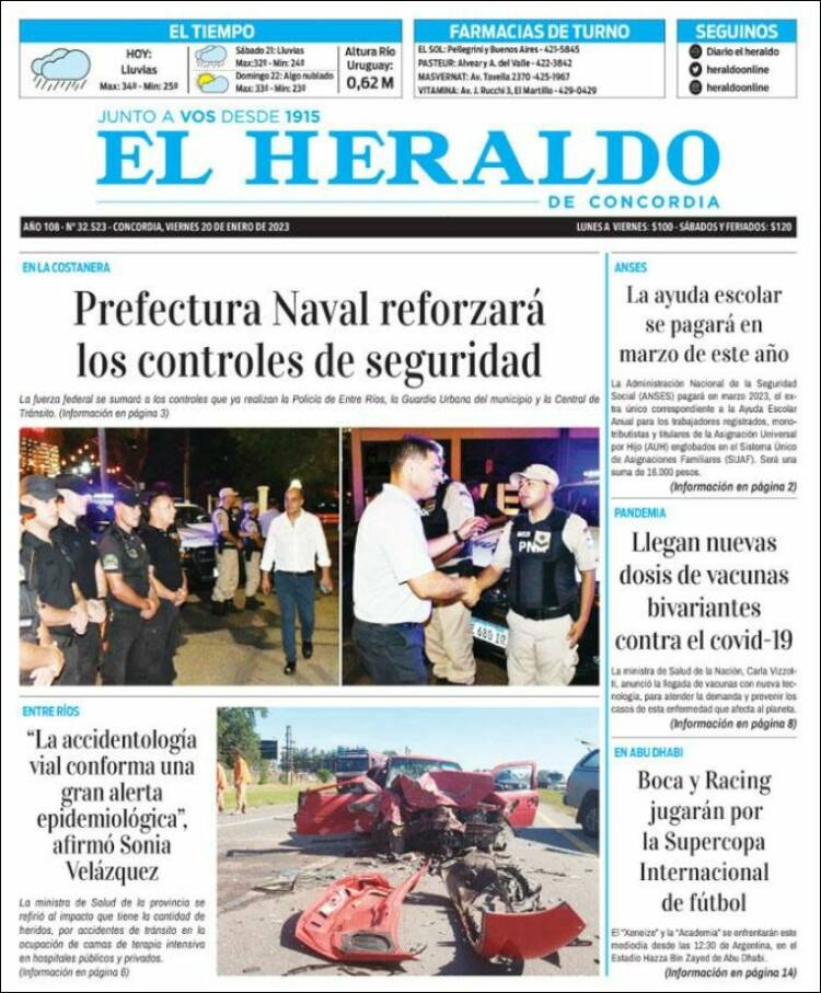 Portada de El Heraldo de Concordia (Argentina)