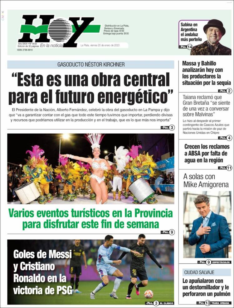 Portada de Diario Hoy (Argentina)