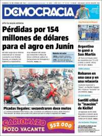 Portada de Diario Democracia (Argentina)