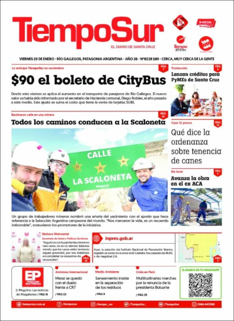 Portada de Tiempo Sur (Argentina)