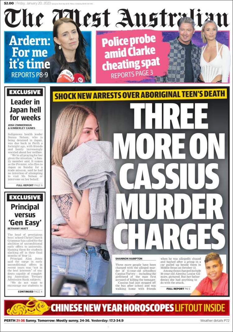 Portada de The West Australian (Australia)