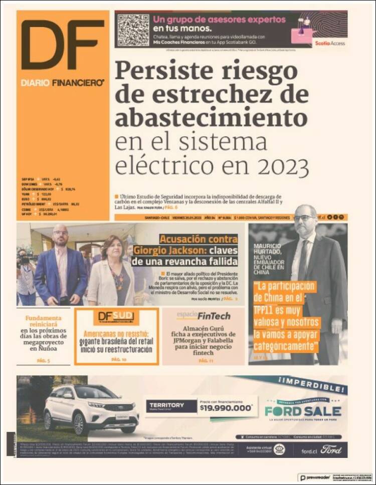 Portada de Diario Financiero (Chile)