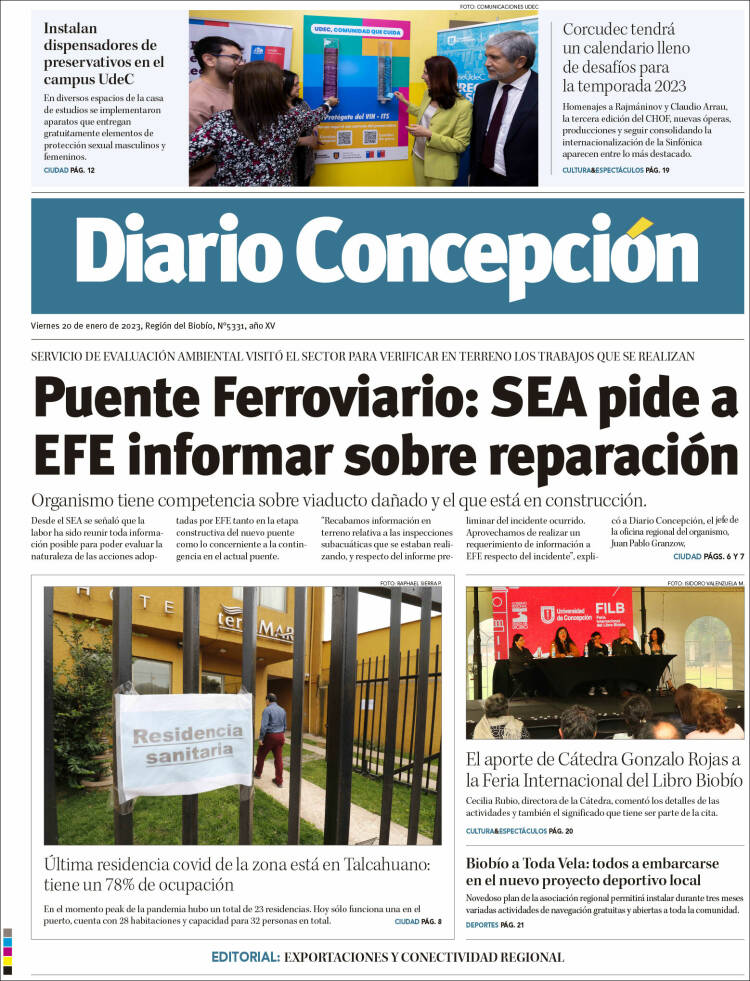 Portada de Diario de Concepción (Chile)