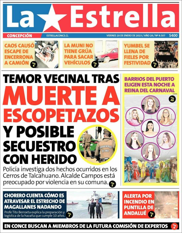 Portada de La Estrella de Concepción (Chile)