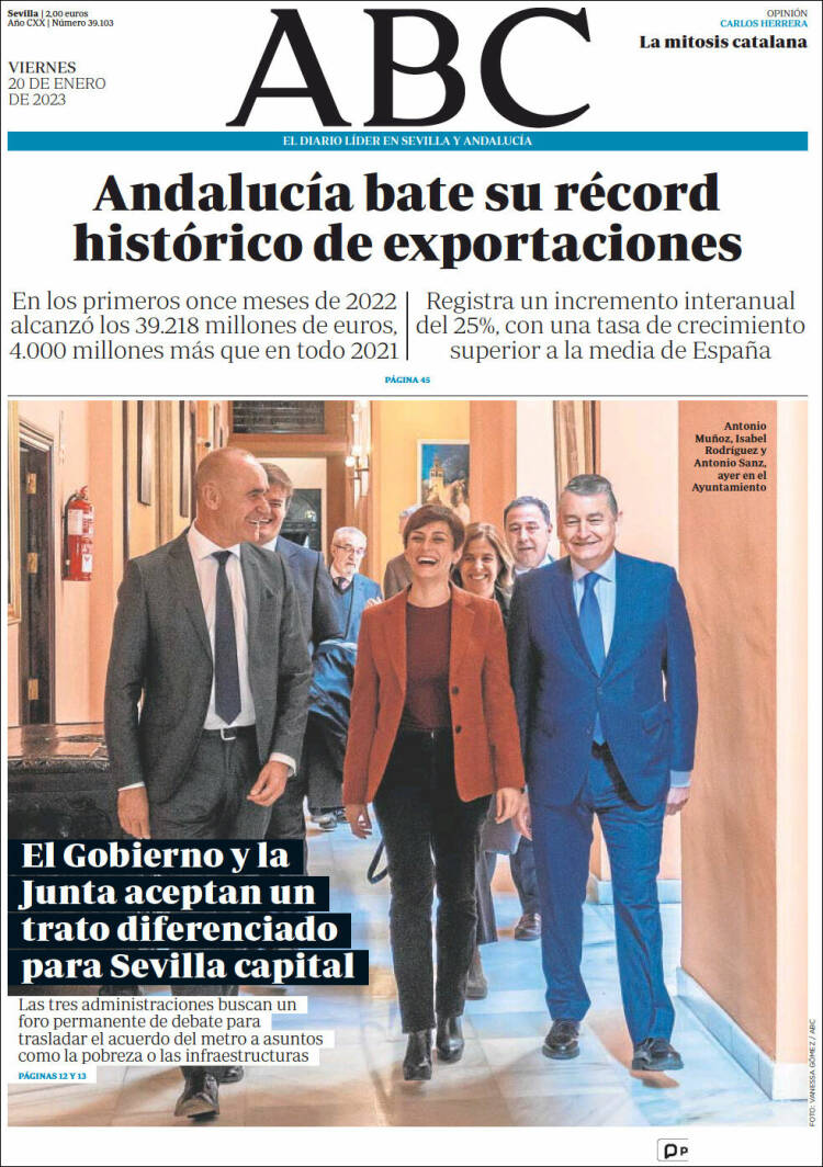 Portada de ABC - Sevilla (Espa&ntilde;a)