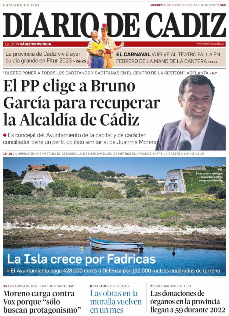 Portada de Diario de Cádiz (Espa&ntilde;a)