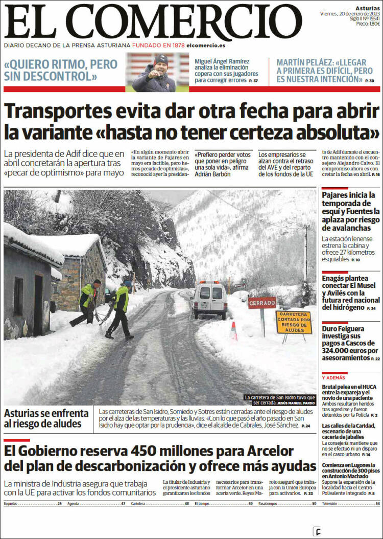 Portada de El Comercio (Espa&ntilde;a)