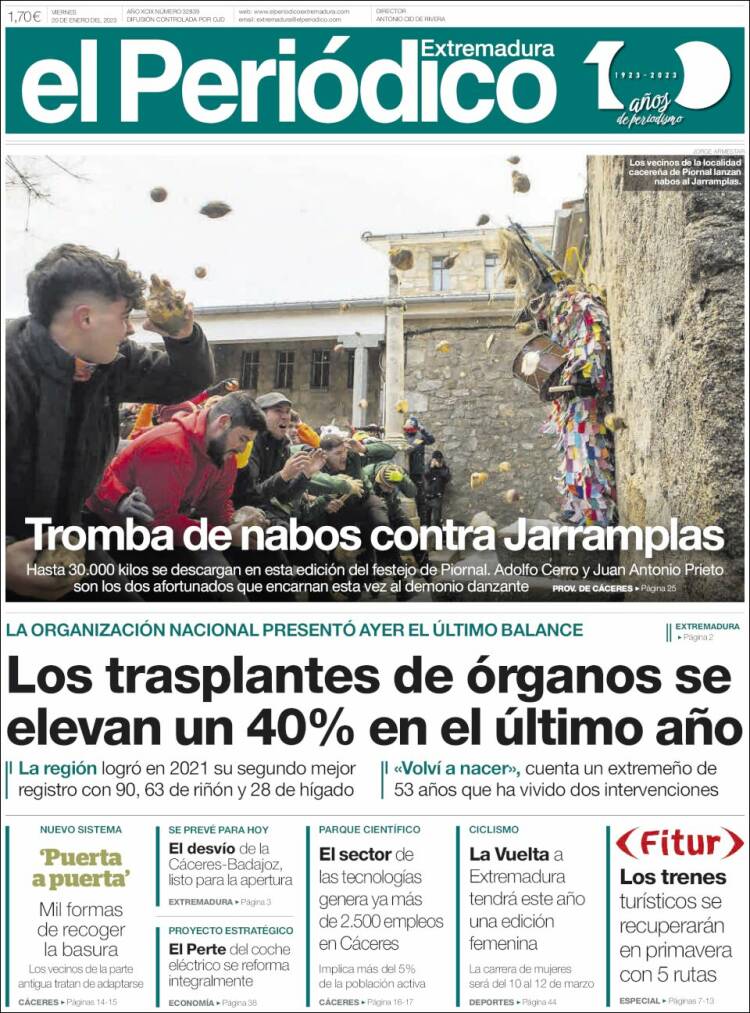 Portada de El Periódico de Extremadura (Espa&ntilde;a)