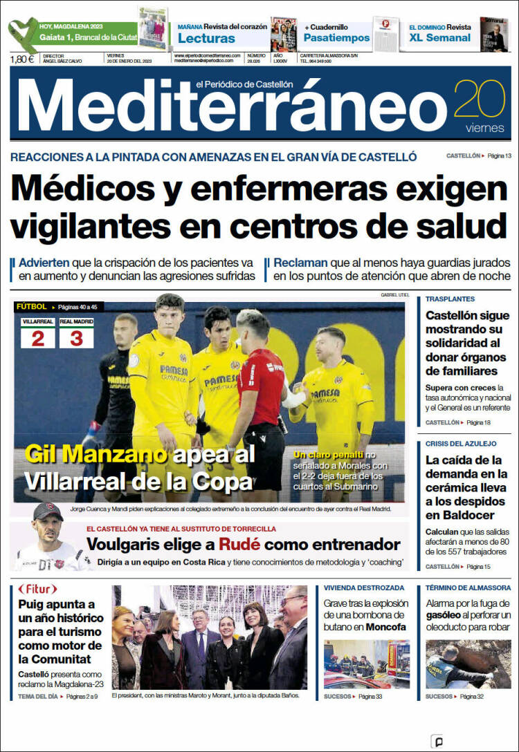 Portada de El Periódico Mediterraneo (Espa&ntilde;a)