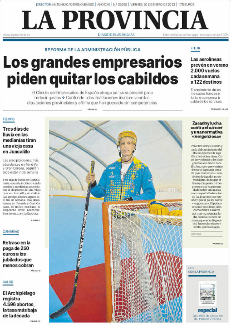 Portada de La Provincia (Espa&ntilde;a)