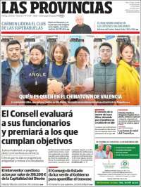 Portada de Las Provincias (Espa&ntilde;a)