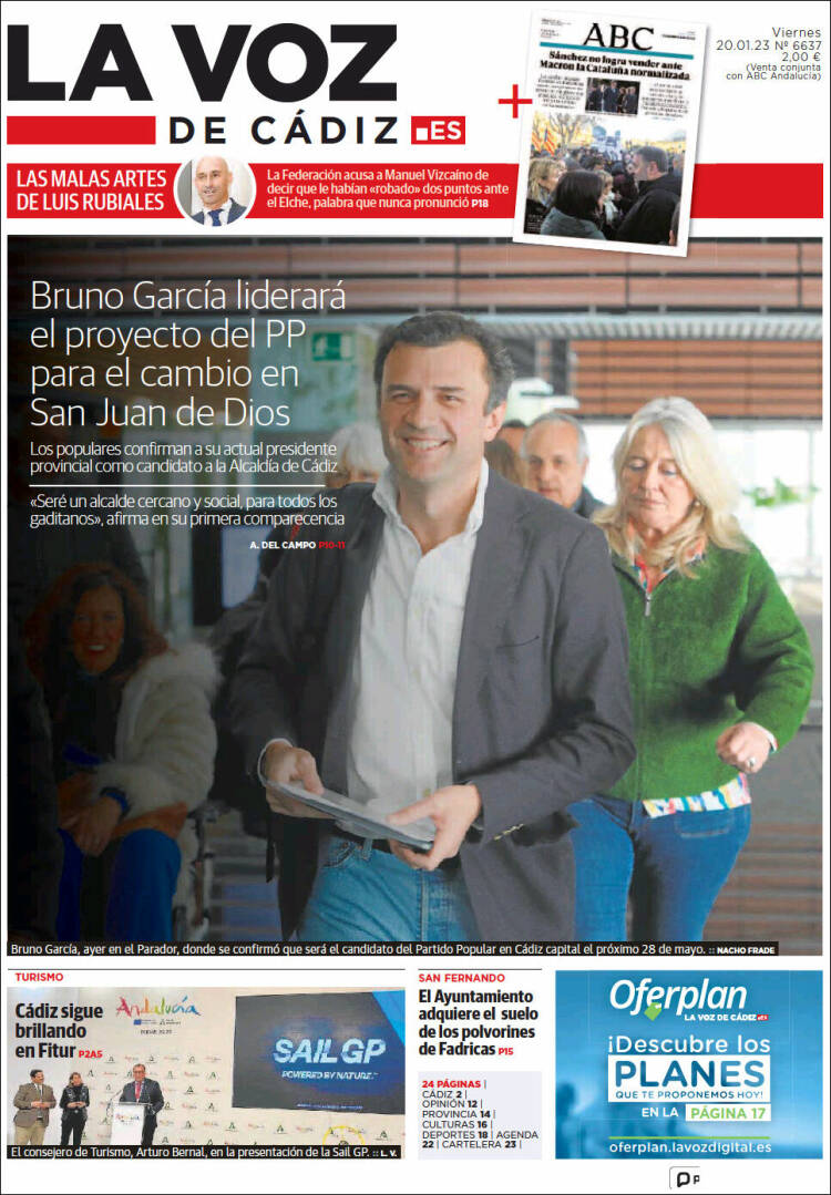 Portada de La Voz de Cádiz (Espa&ntilde;a)