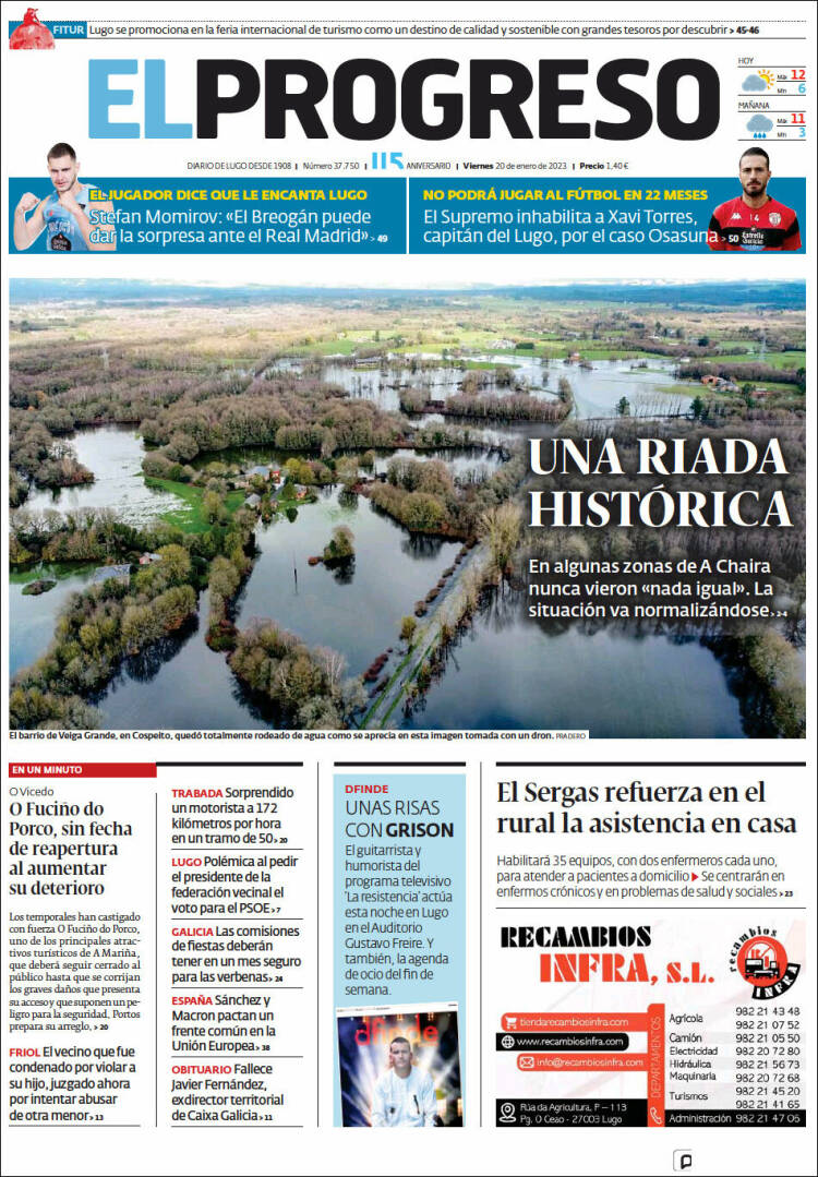 Portada de El Progreso (Espa&ntilde;a)