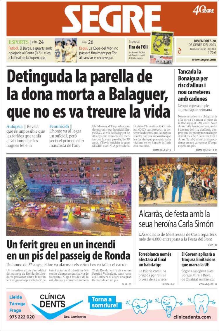 Portada de Segre (Espa&ntilde;a)